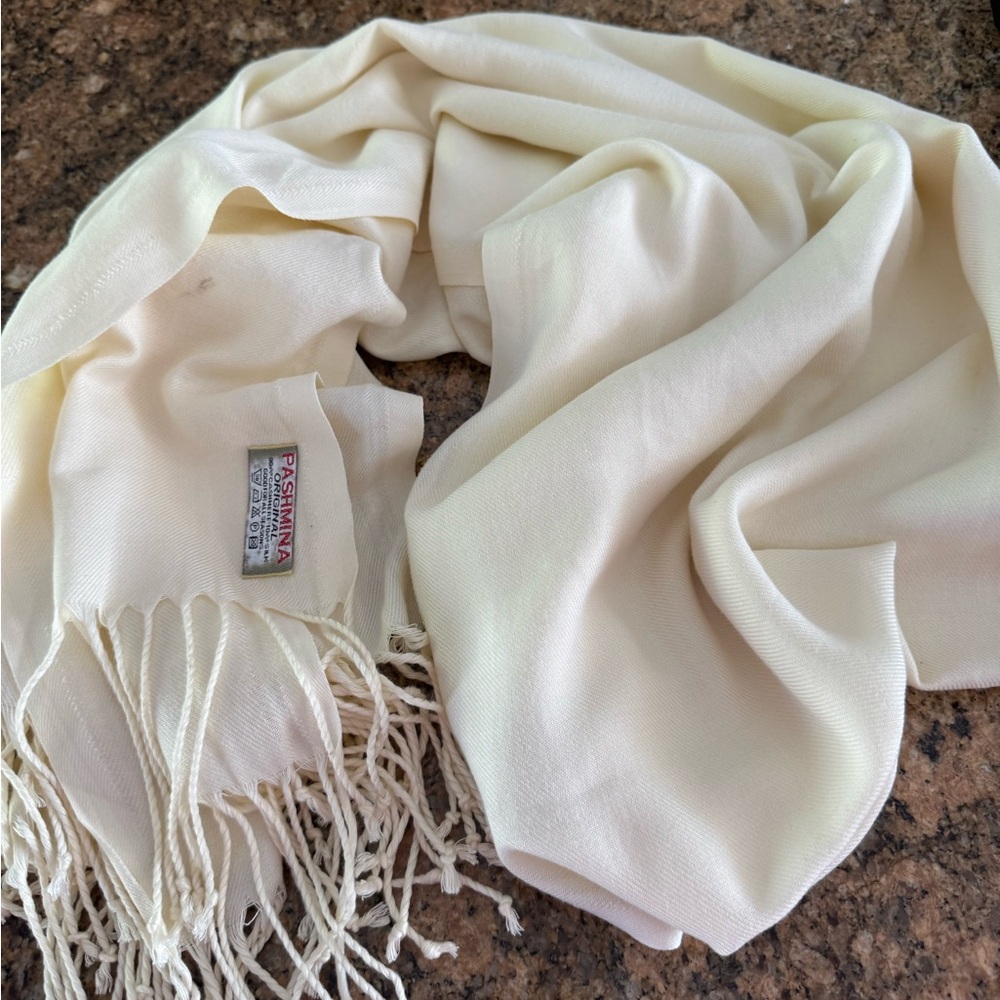Pashmina Original Cream Silk Scarf